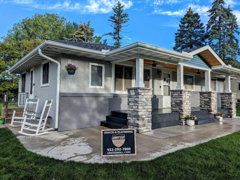 Home stucco restoration after image